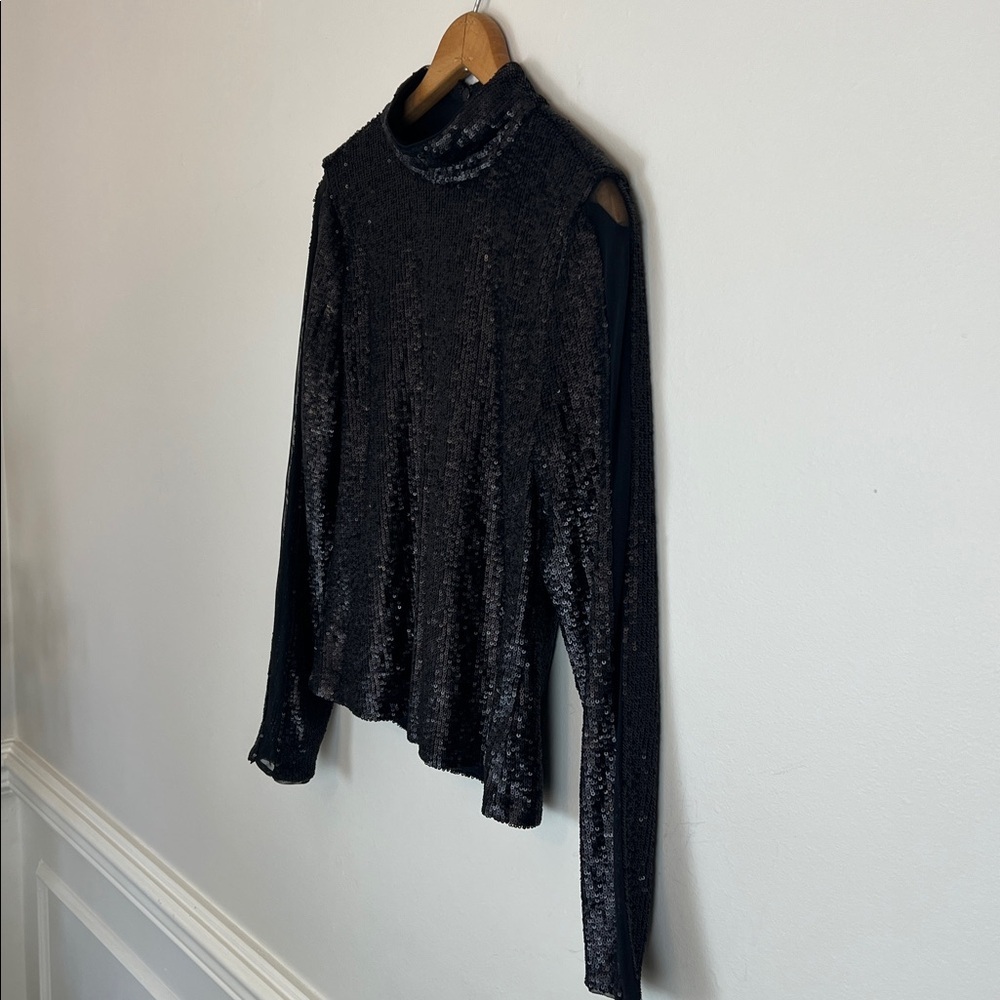 NWT Donna Karen women’s size medium “Astra Gaze” sequin long sleeve top - Picture 9 of 17